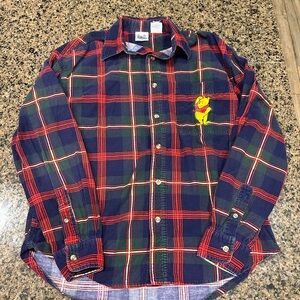 Disney Winnie The Pooh Red and Blue Plaid Shirt